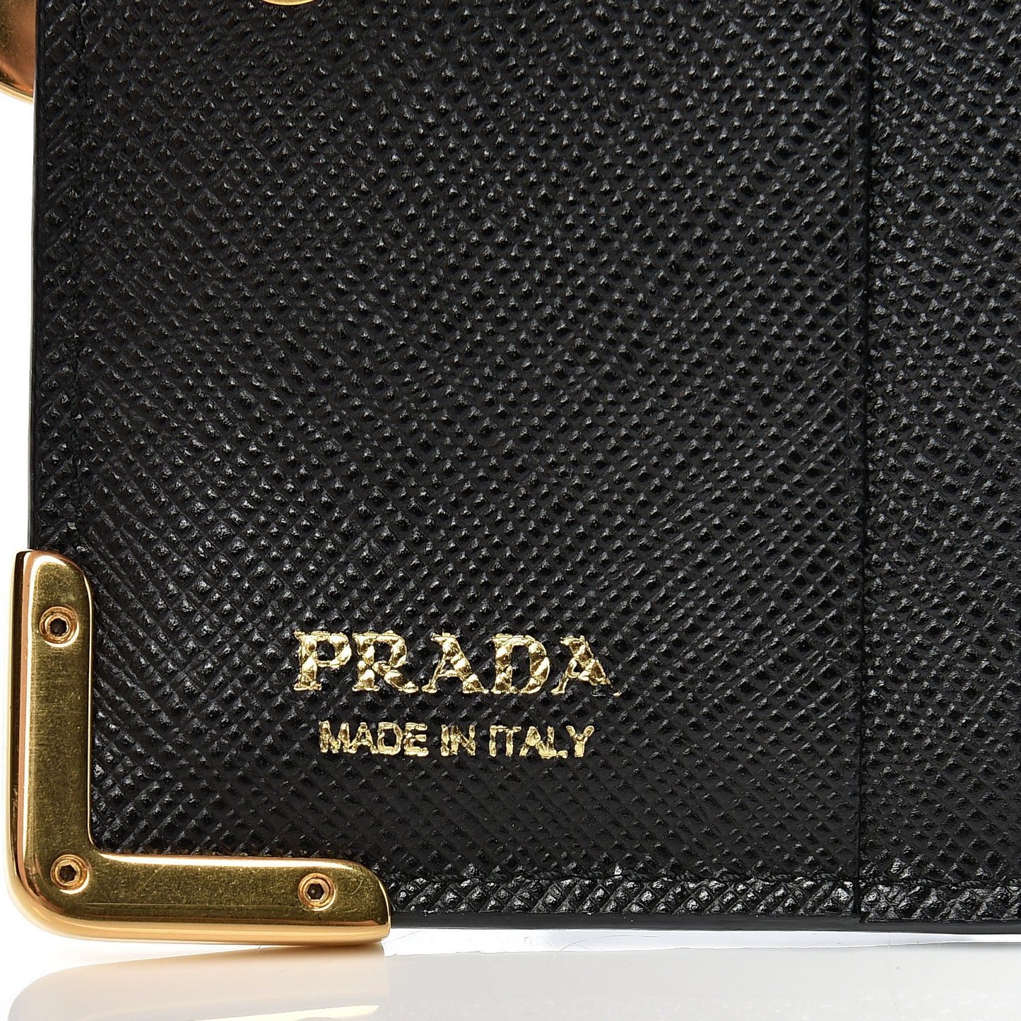 Saffiano Cahier Compact Flap Wallet Black