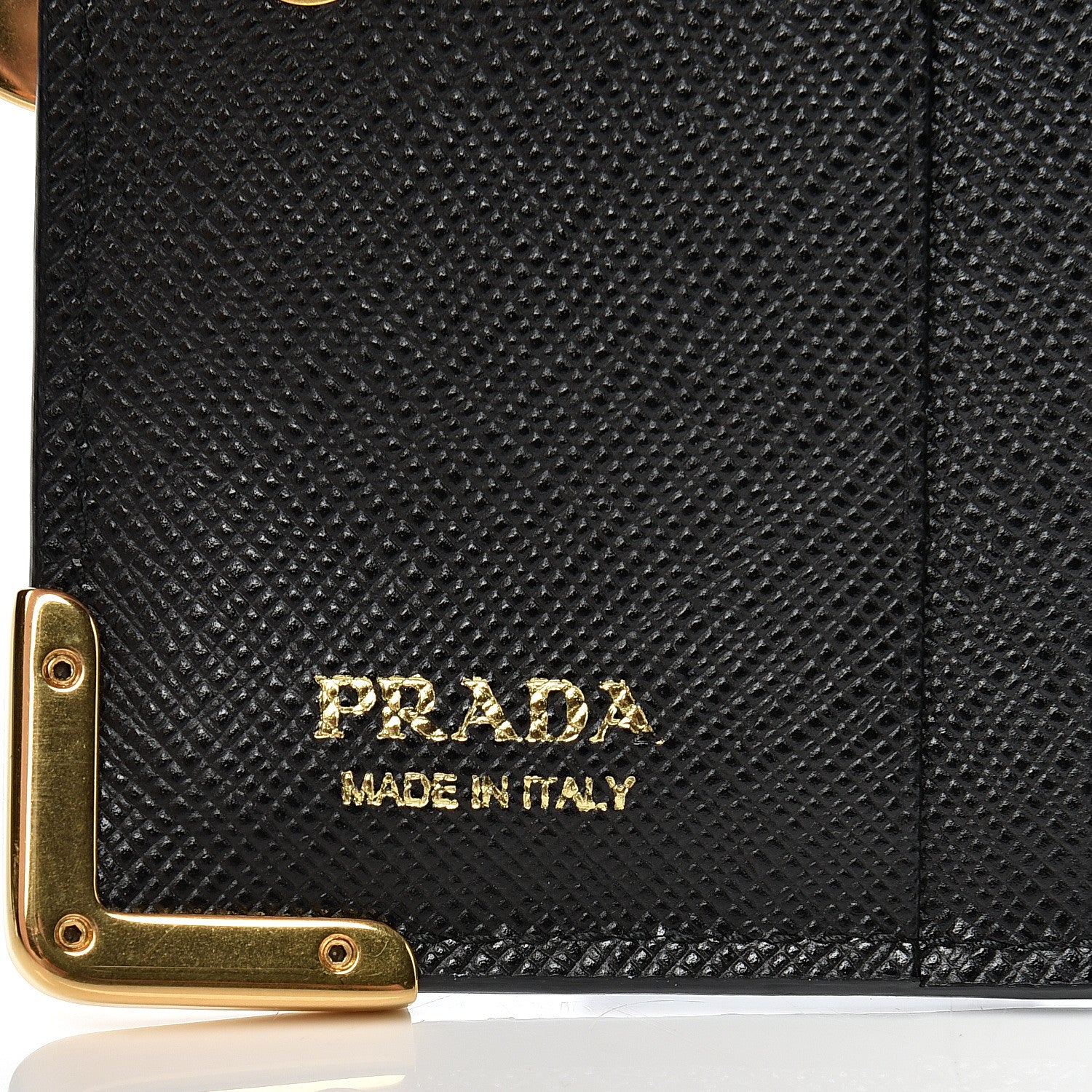 Prada Saffiano Cahier Compact Flap Wallet Black 5 of 7