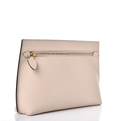 Burberry Grainy Calfskin Wristlet Clutch Stone 3 of 7