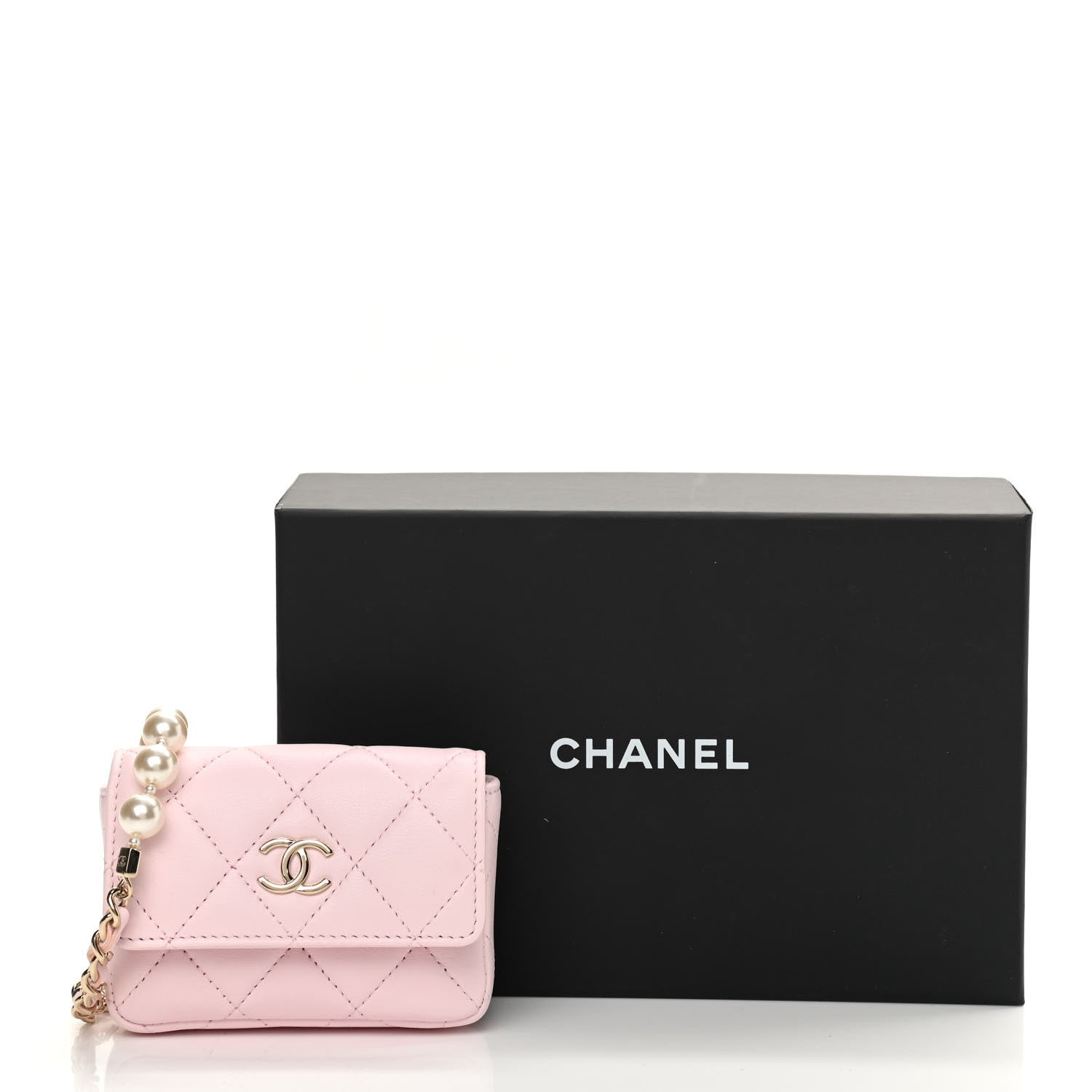 Chanel Lambskin Quilted Pearl Chain Belt Bag Light Pink 13 of 13