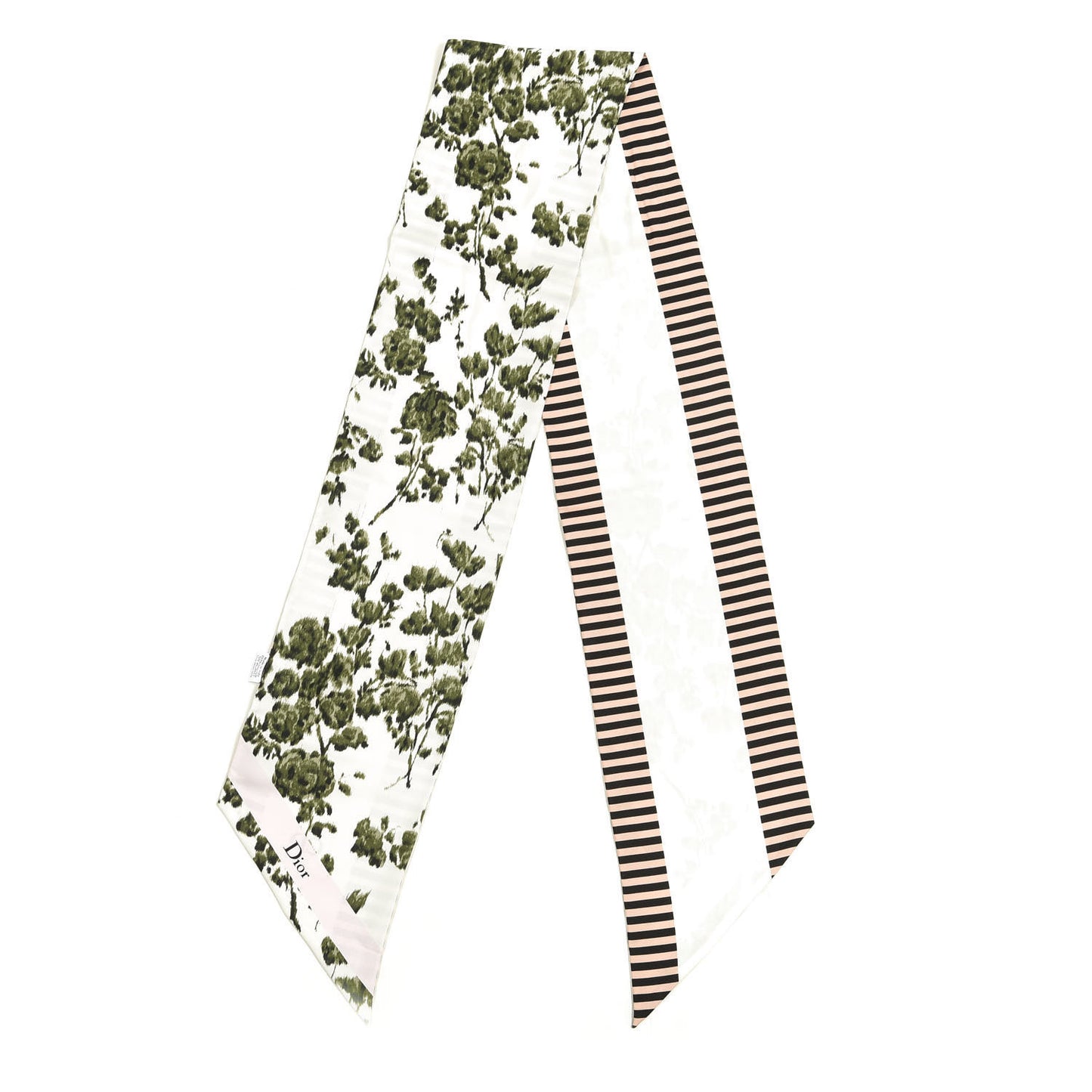 Silk Mitzah Scarf White Multicolor