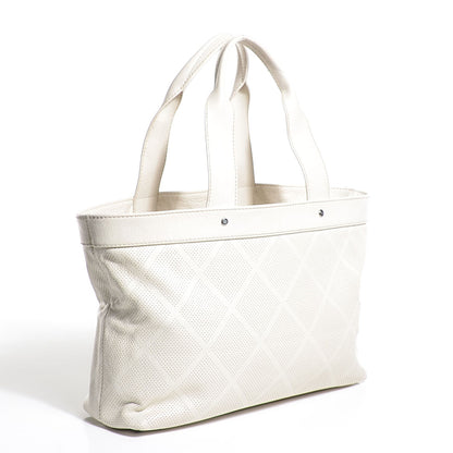 Chanel Goatskin Perforated Large Tote White 3 of 8