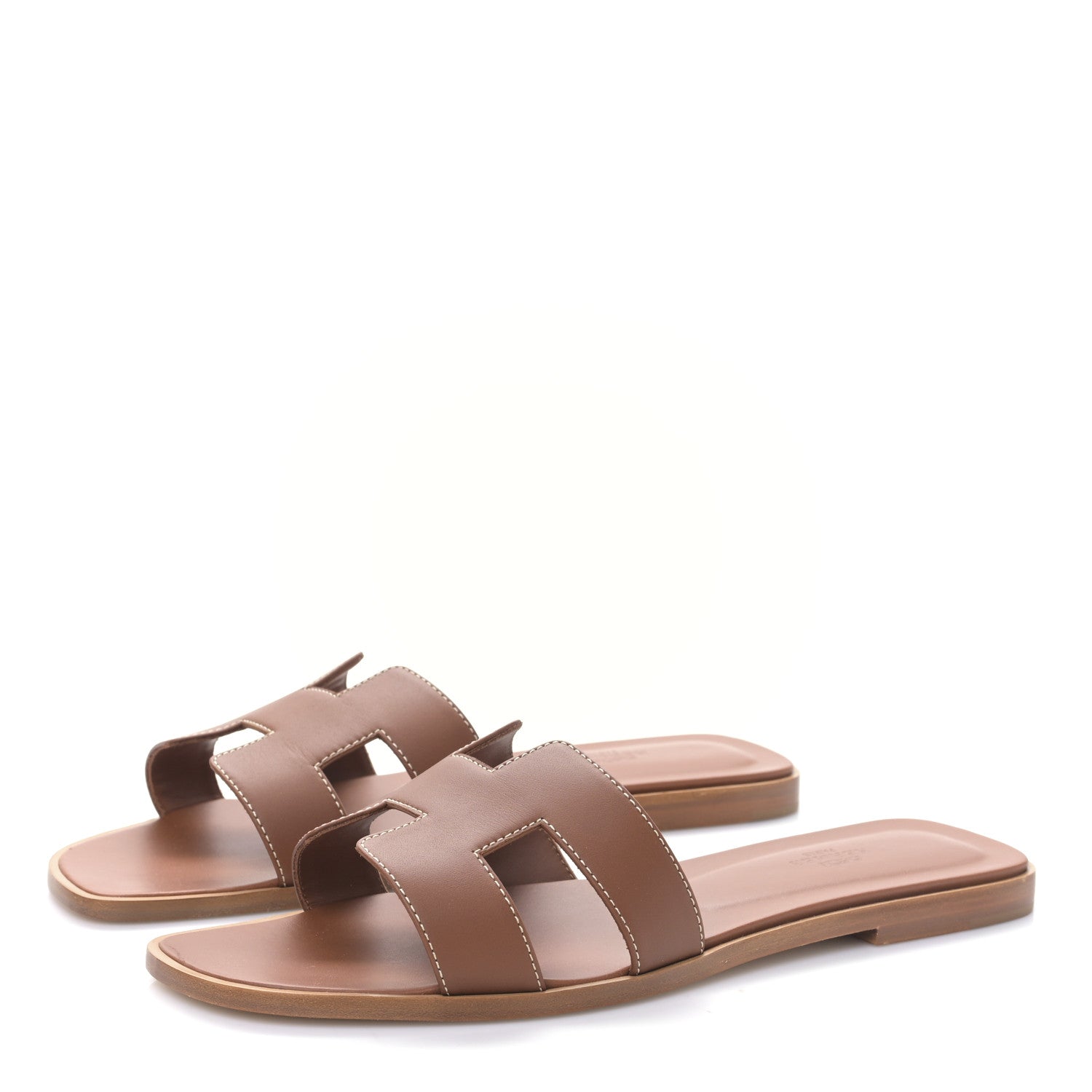 Hermes Box Calfskin Oran Sandals 41 Gold 3 of 8