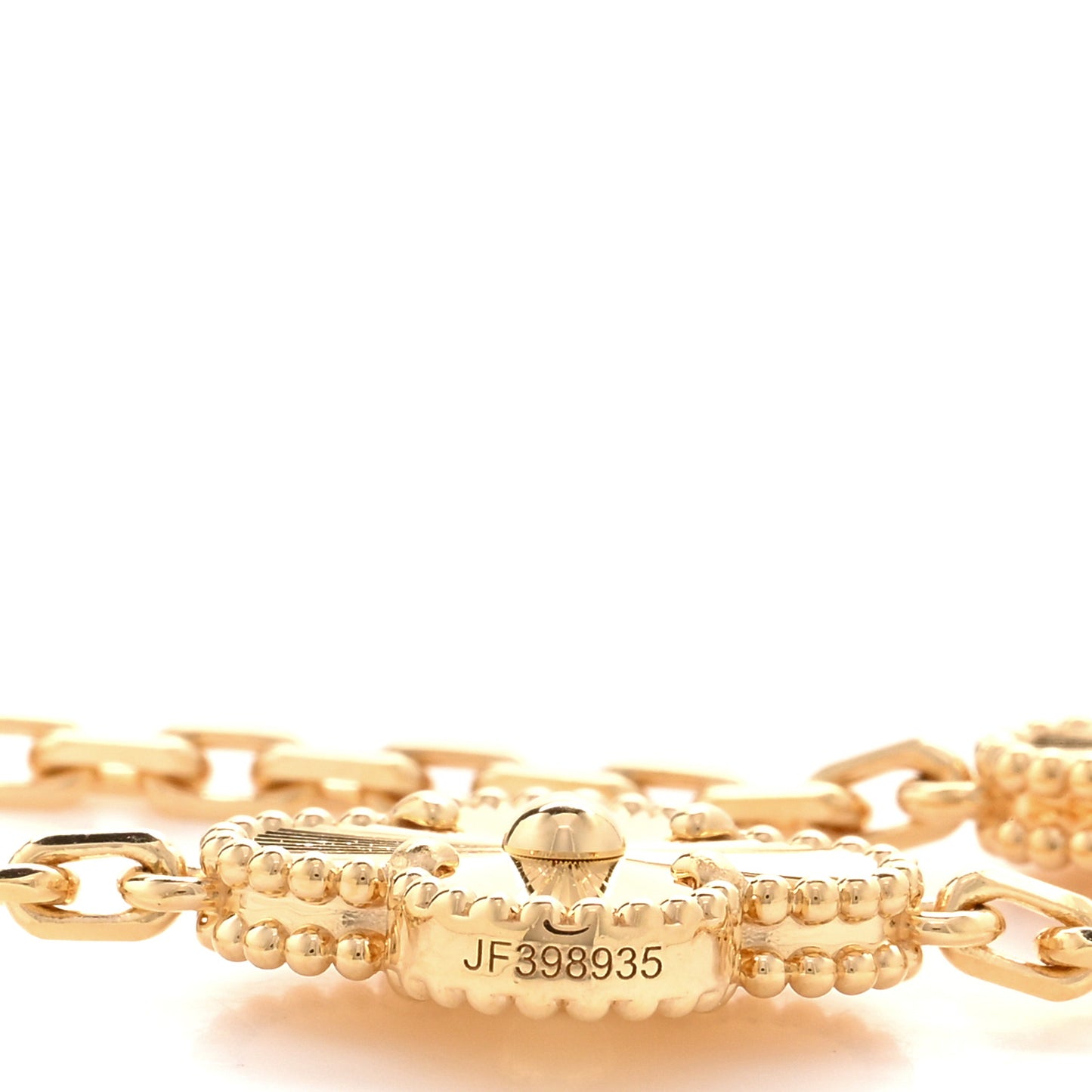 18K Yellow Gold 10 Motifs Guilloche Vintage Alhambra Necklace