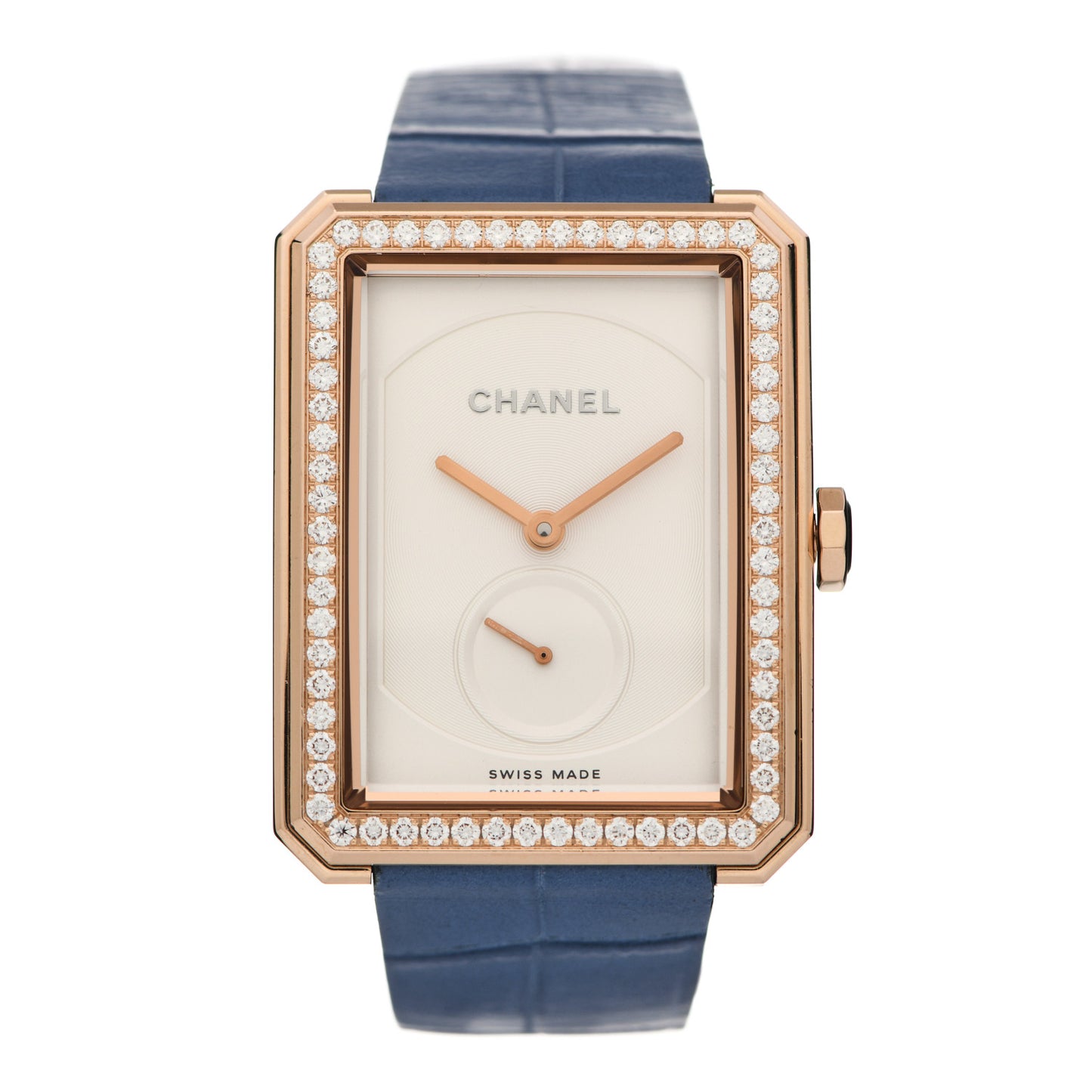 18K Beige Gold Alligator Diamond Bezel 29mm Boy-Friend Manual Winding Watch