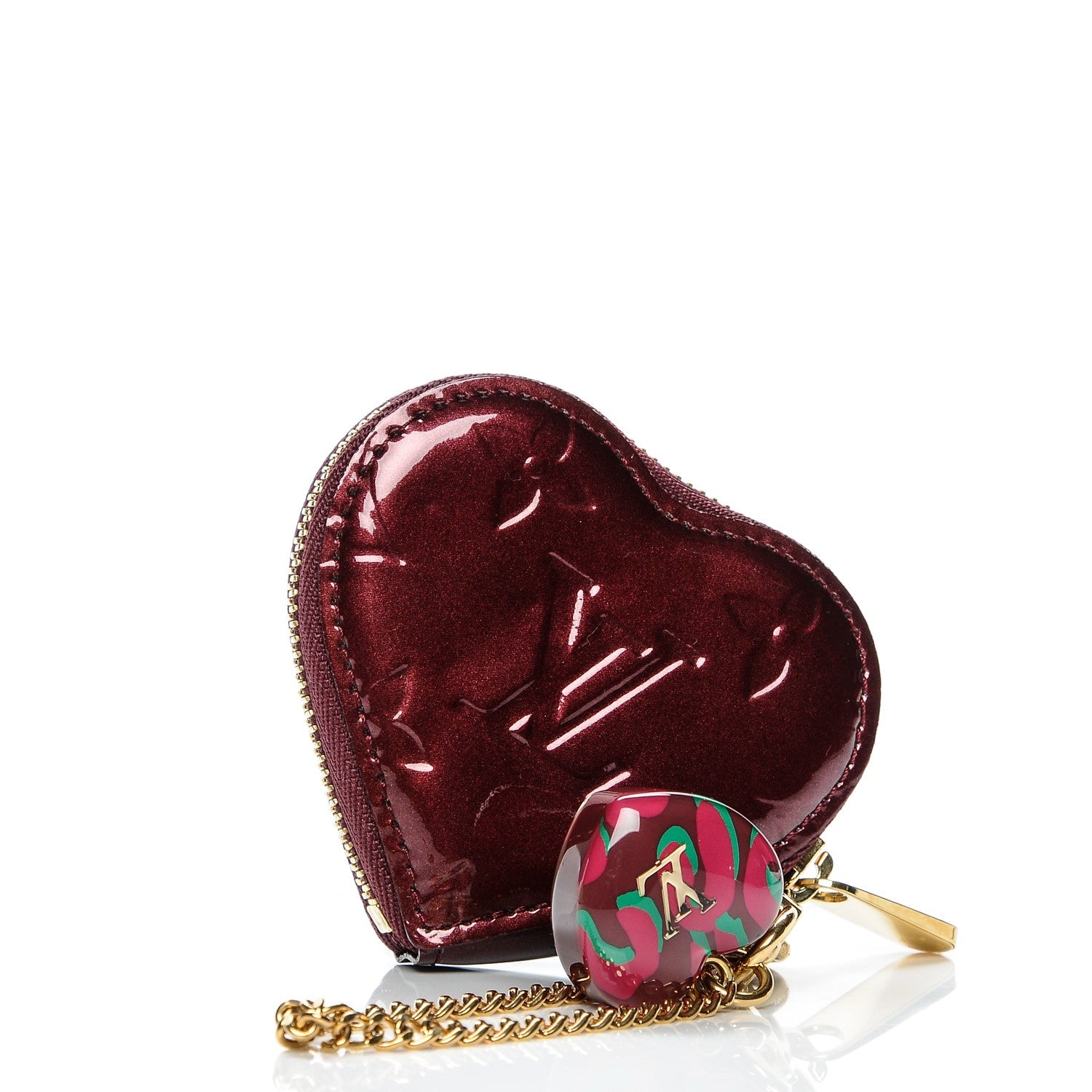 Louis Vuitton Vernis Heart Coin Purse Rouge Fauviste 3 of 6