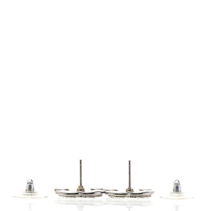 Chanel Crystal Mini CC Earrings Silver 3 of 5