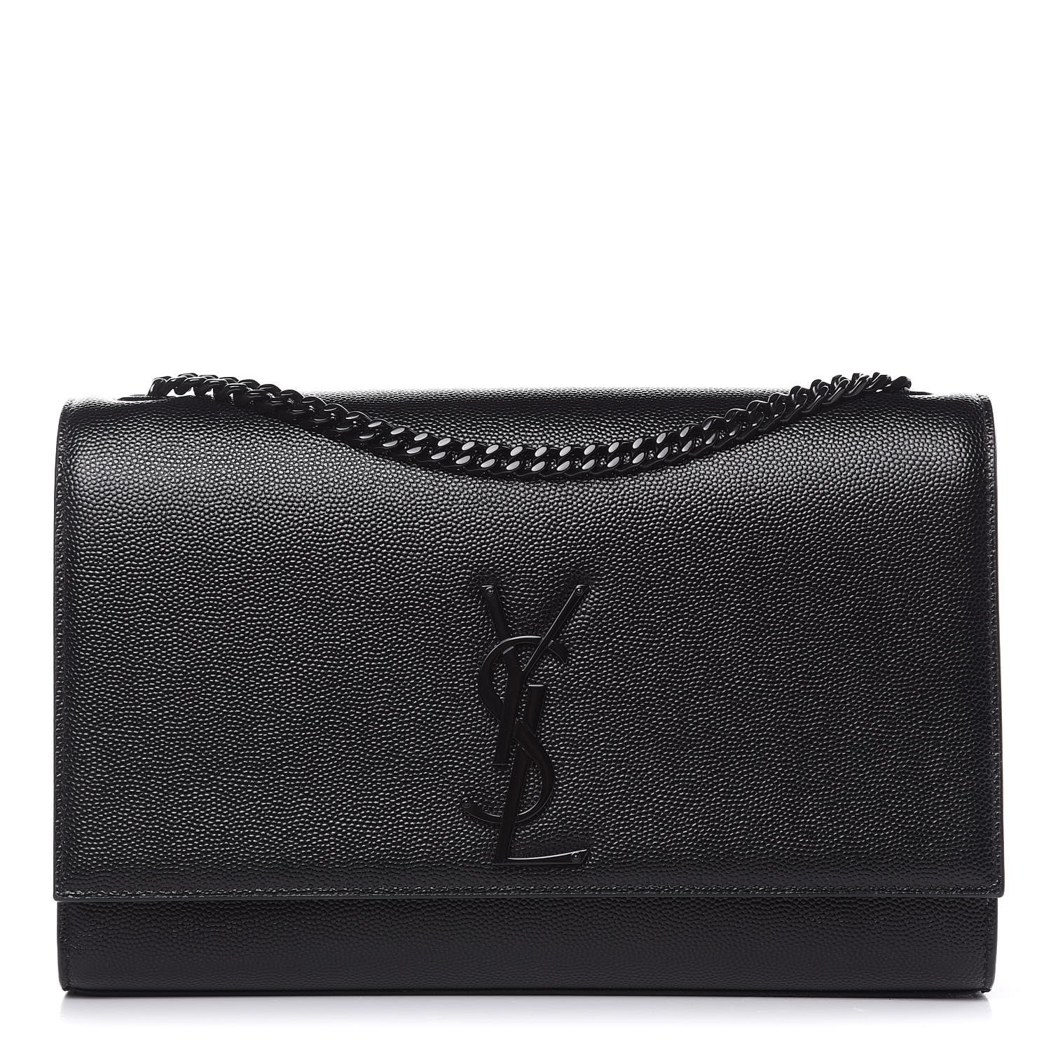 Saint Laurent Grain De Poudre Medium Classic Monogram Kate Satchel Black 1 of 10