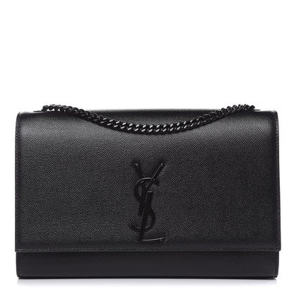 Saint Laurent Grain De Poudre Medium Classic Monogram Kate Satchel Black 1 of 10