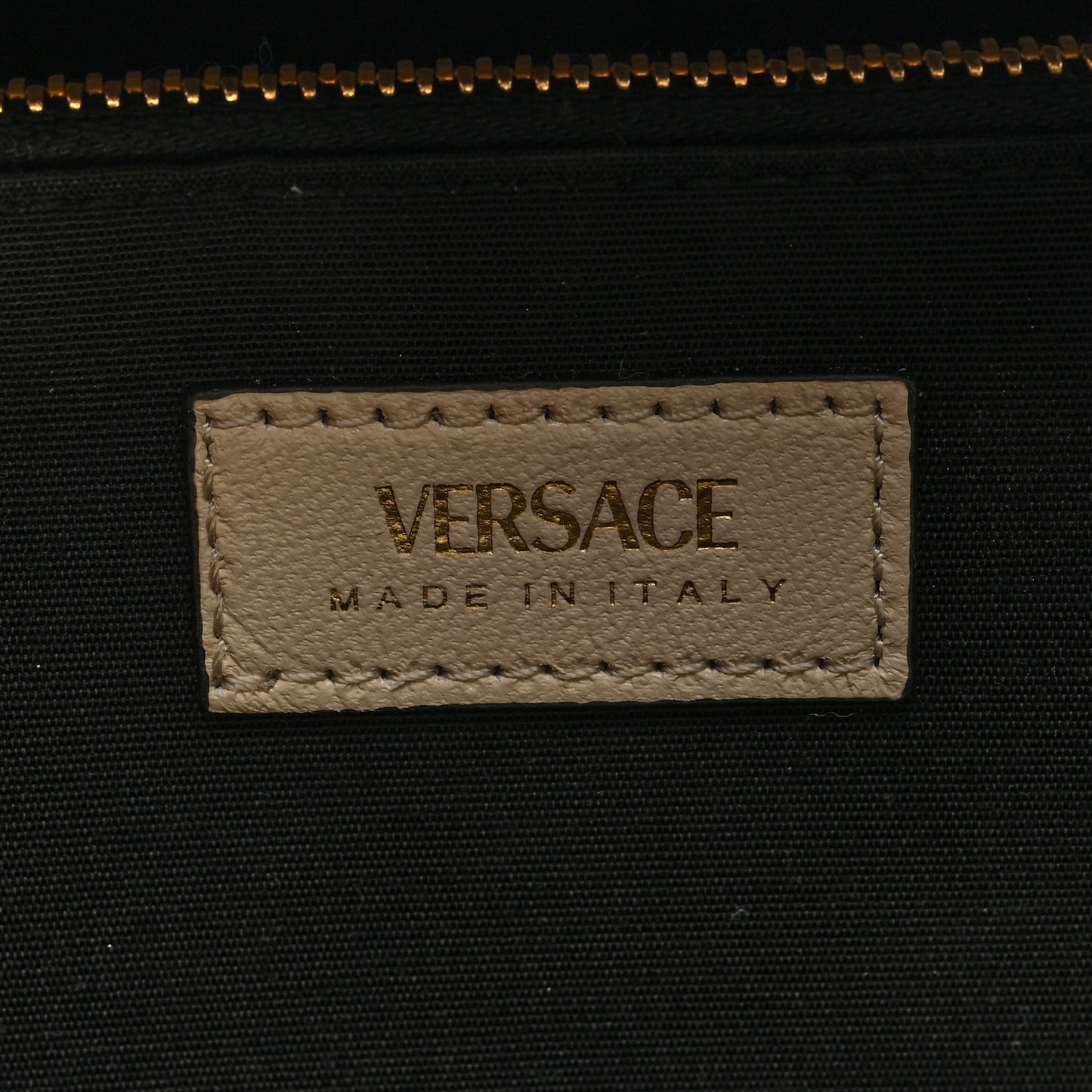 Metallic Calfskin Crystal Medusa Wallet On Chain Gold