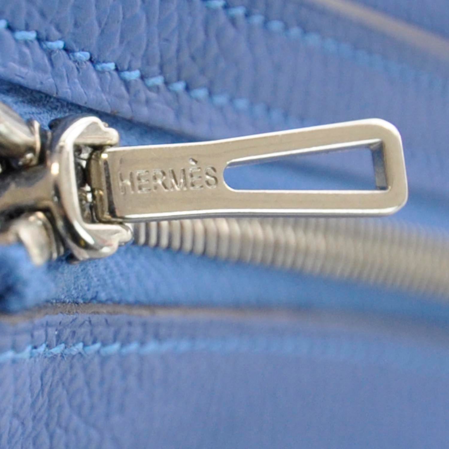 Hermes Epsom Bearn Tri-Fold Wallet Bleu Electrique Mykonos 8 of 9