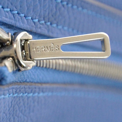 Hermes Epsom Bearn Tri-Fold Wallet Bleu Electrique Mykonos 8 of 9