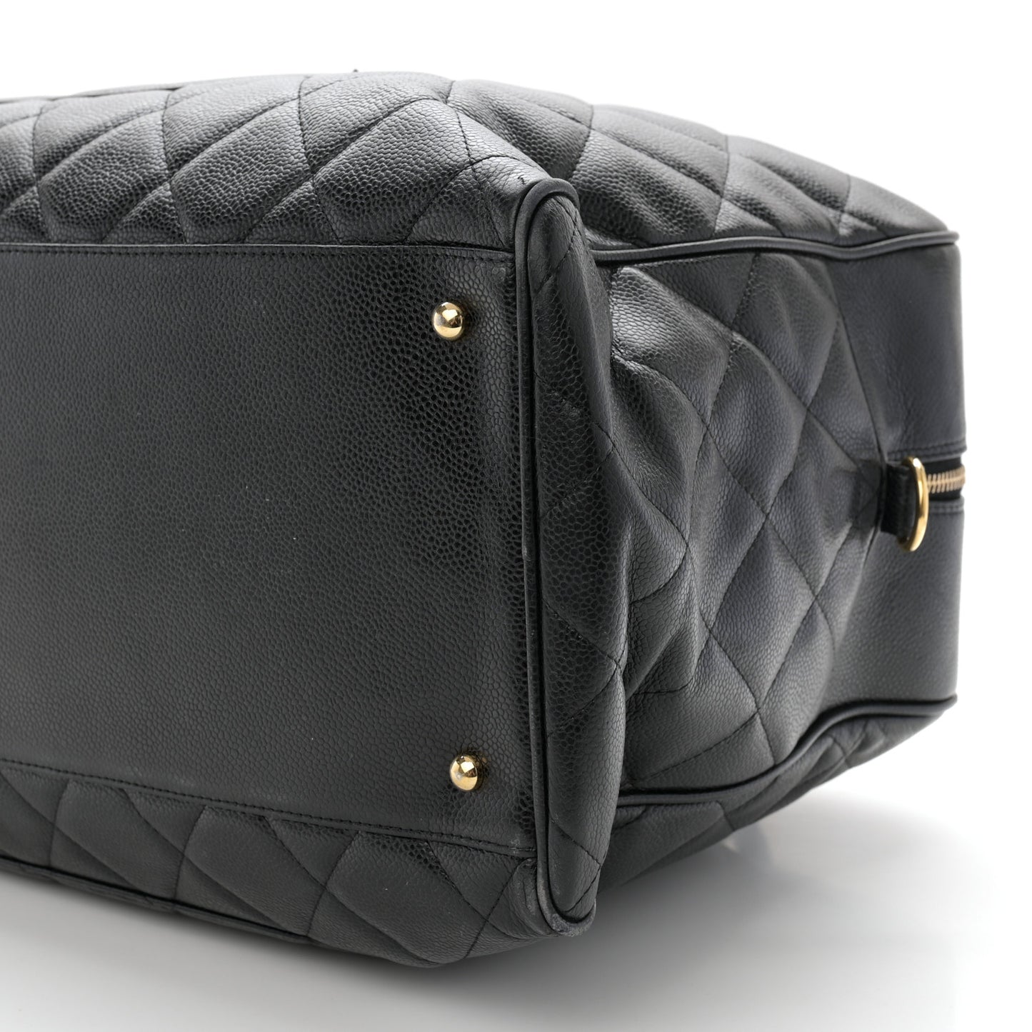 Caviar Quilted Large Bowler Black