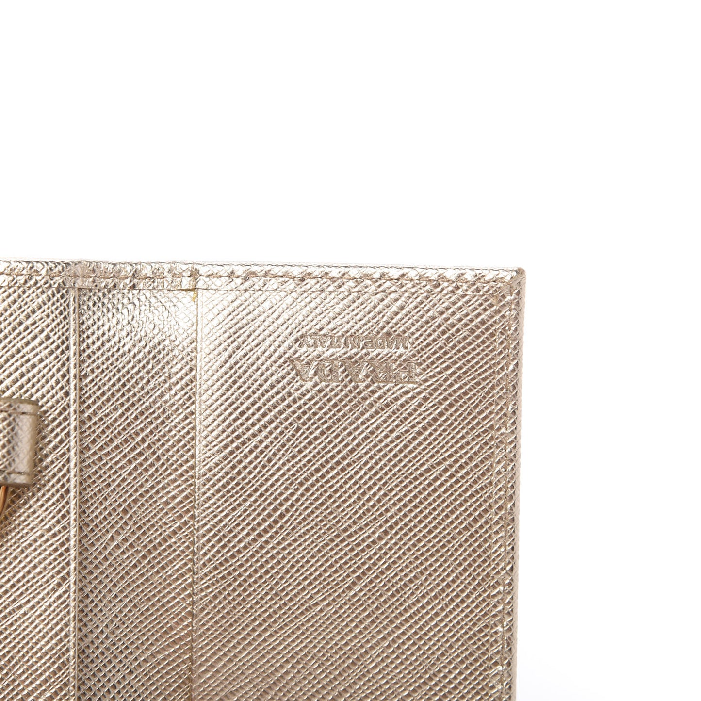 Metallic Saffiano 4 Key Holder Pirite