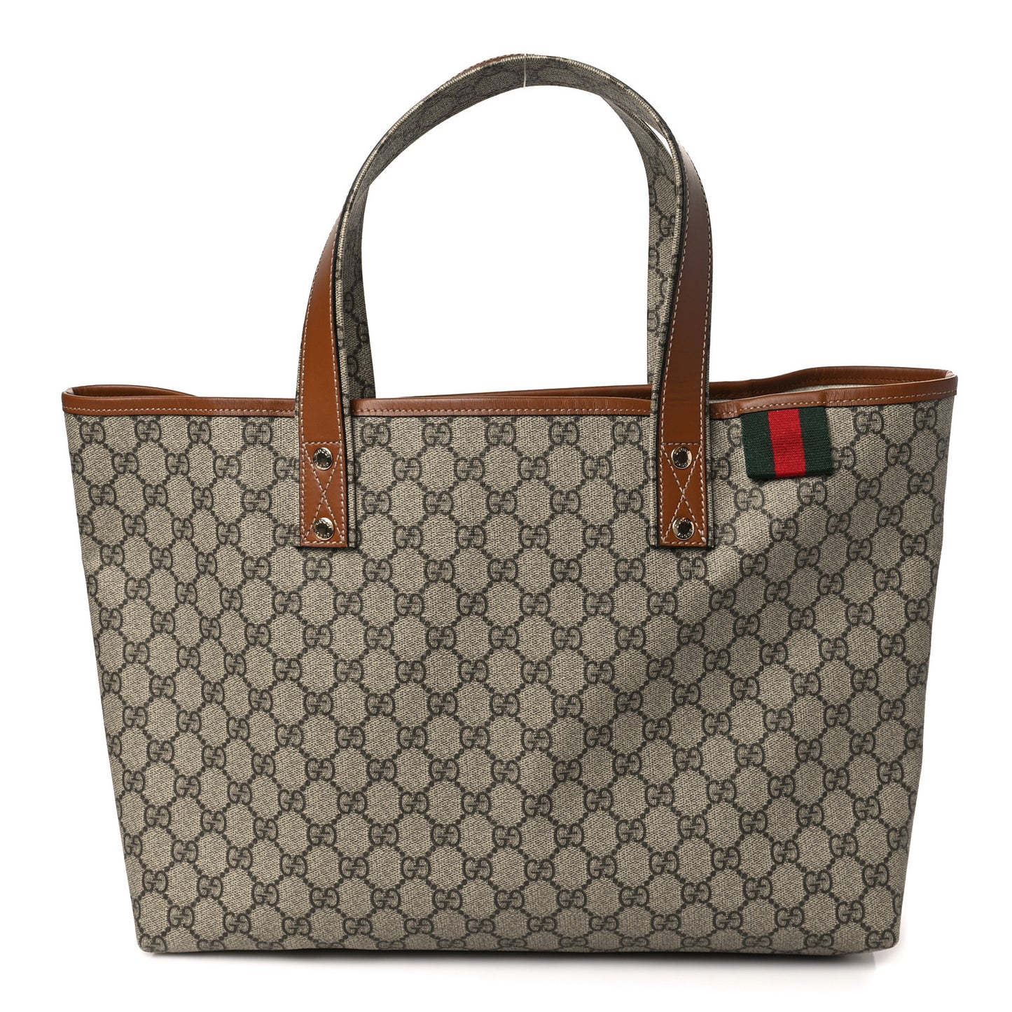 GG Plus Monogram Medium Signature Web Loop Tote Brown