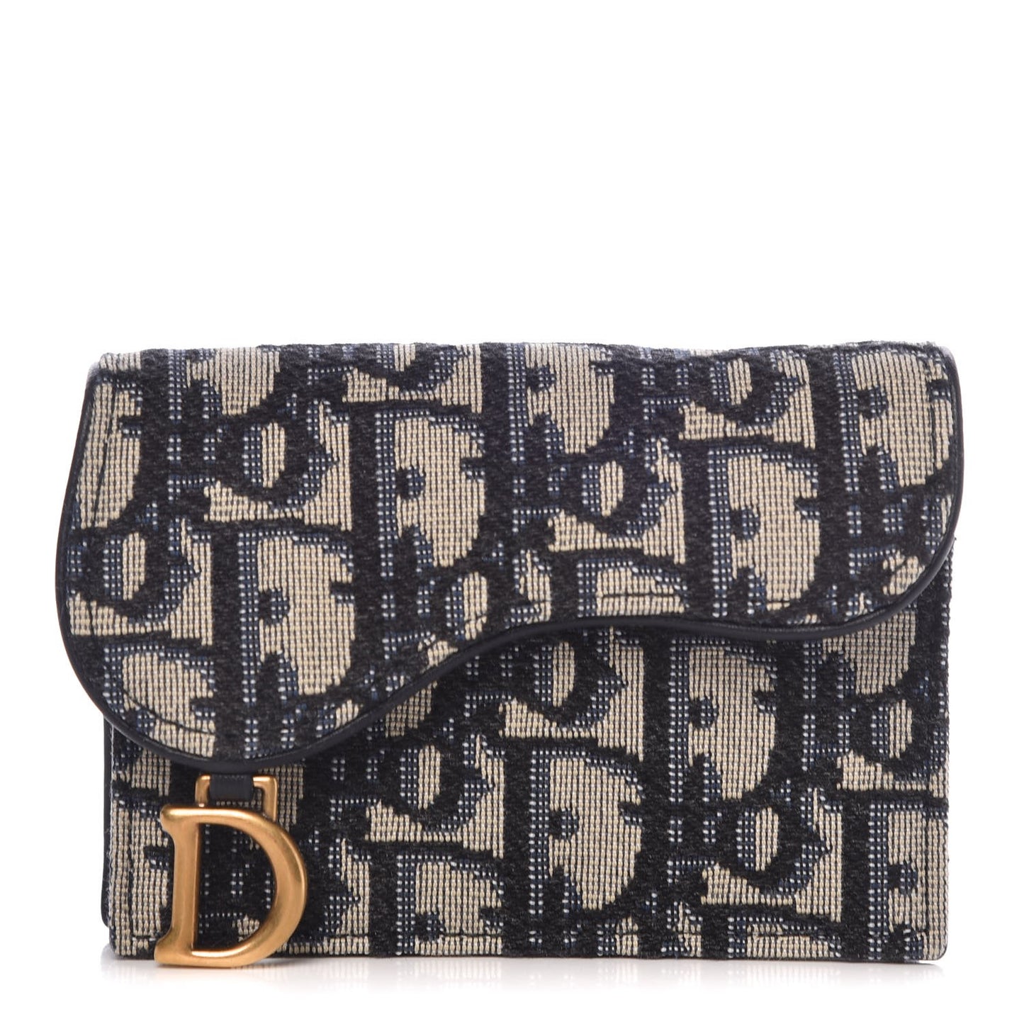 Oblique Saddle Card Holder Blue