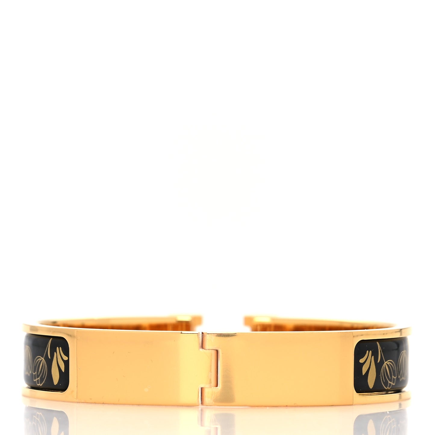 Enamel Narrow Leopards Clic Clac H Bracelet PM Juane Or Black