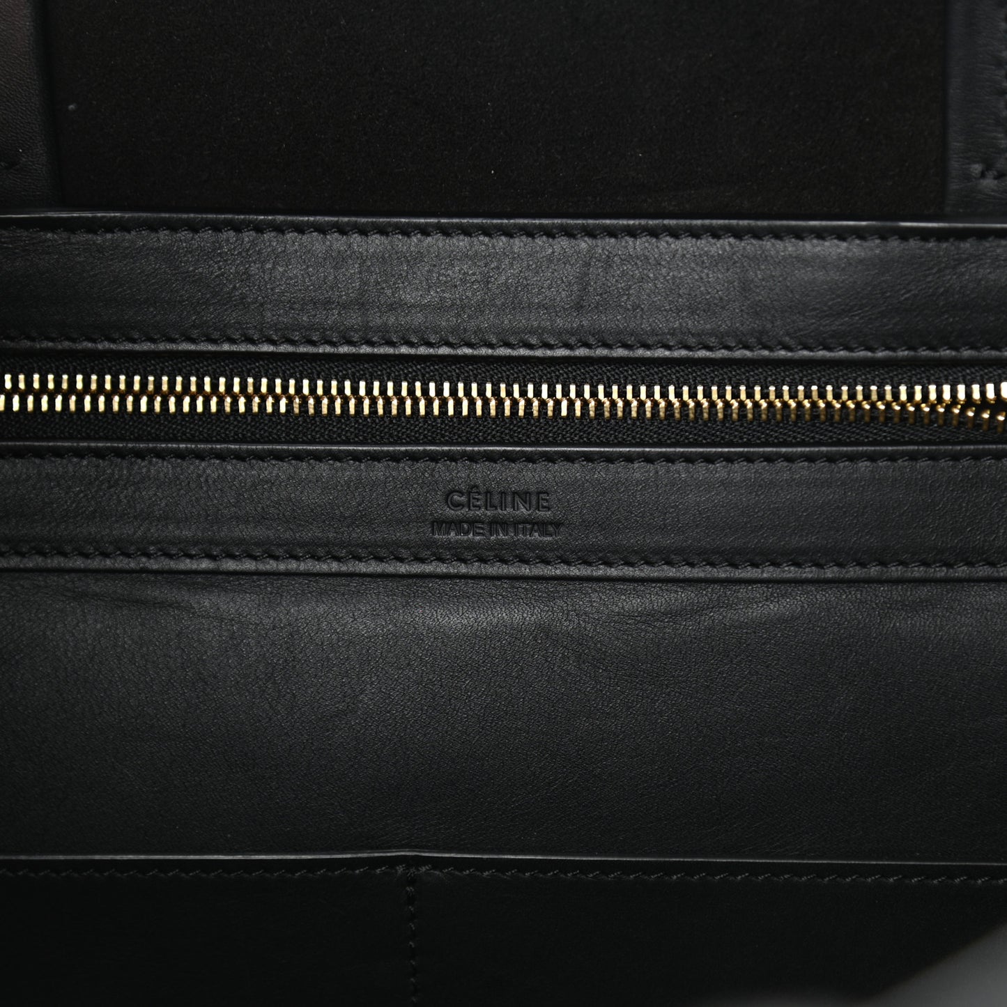 Smooth Calfskin Suede Large Phantom Luggage Bi-Cabas Black Navy