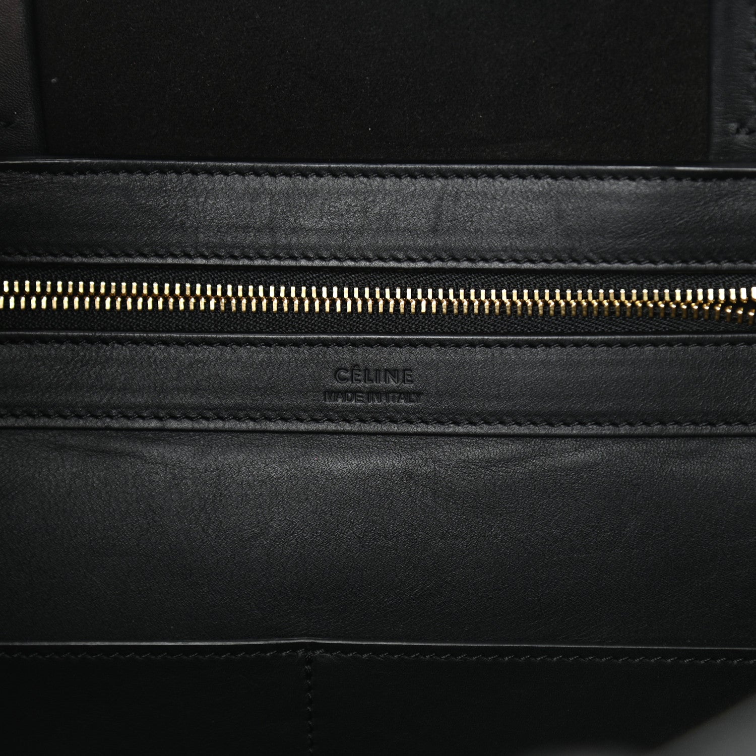 Celine Smooth Calfskin Suede Large Phantom Luggage Bi-Cabas Black Navy 6 of 12