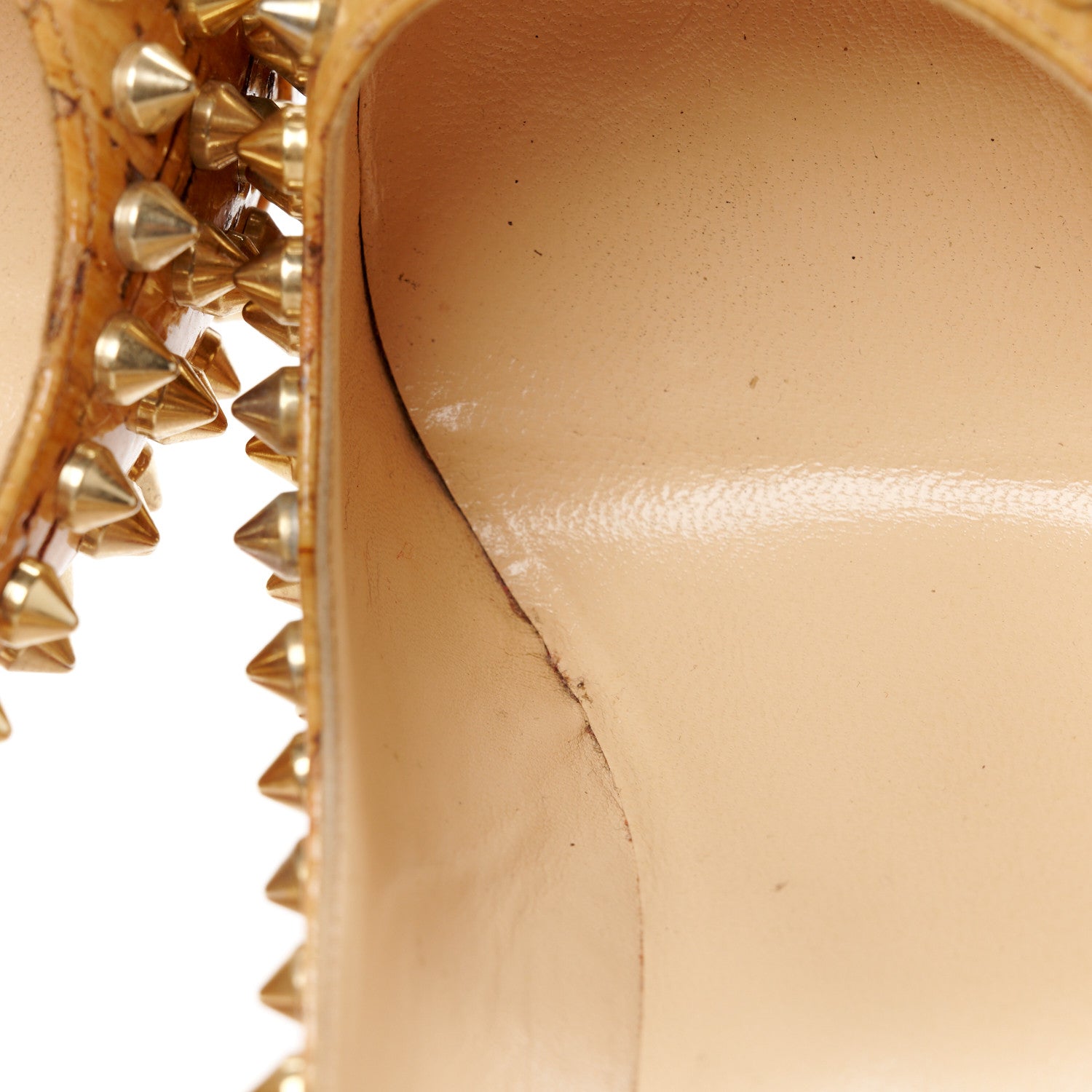 Christian Louboutin Cork Alti Spikes 160 Pumps 40 Natural Gold 9 of 11