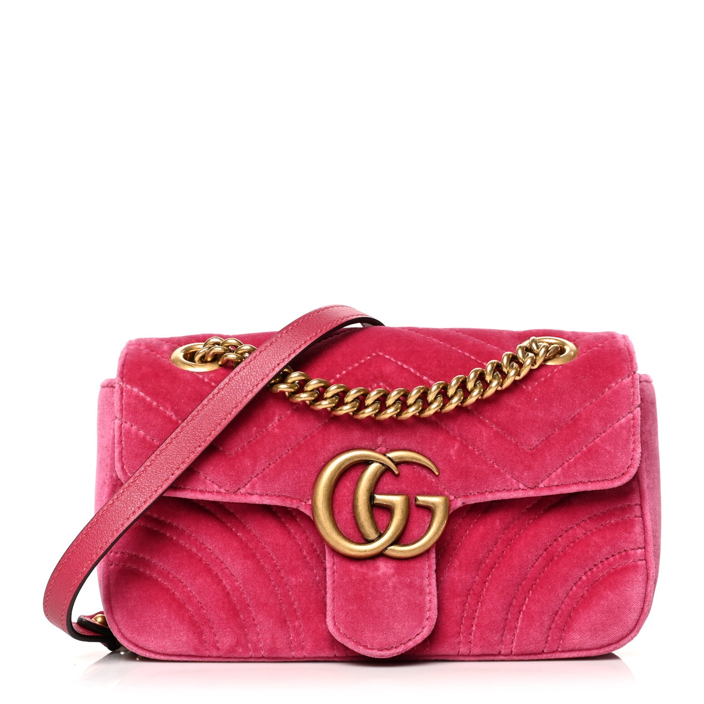 Velvet Matelasse Mini GG Marmont Shoulder Bag Light Raspberry Rose