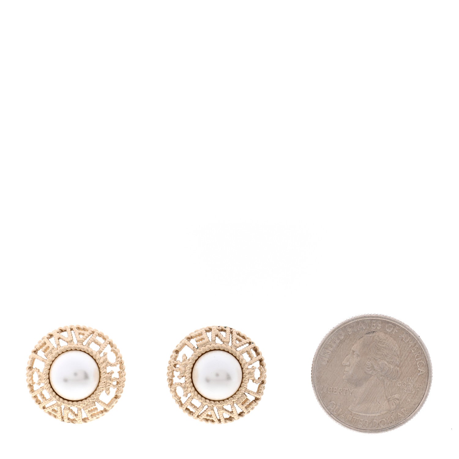 Chanel Pearl CC Round Rope Logo Earrings Gold 6 of 14
