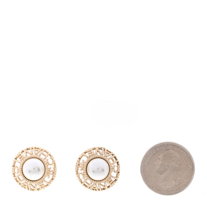 Chanel Pearl CC Round Rope Logo Earrings Gold 6 of 14