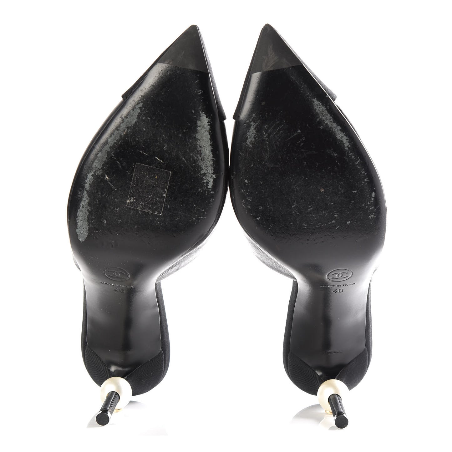 Goatskin Grosgrain Cap Toe Pearl Mule 40 Black