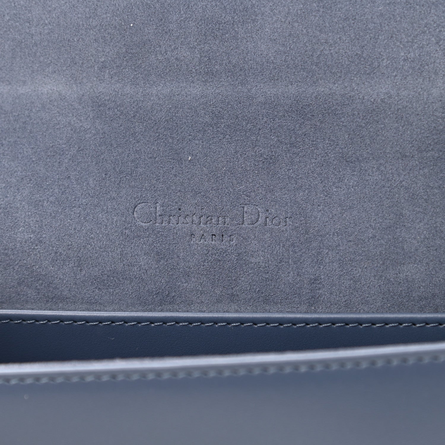 Christian Dior Calfskin Cannage Diamond Lady Dior Chain Wallet Blue 8 of 11