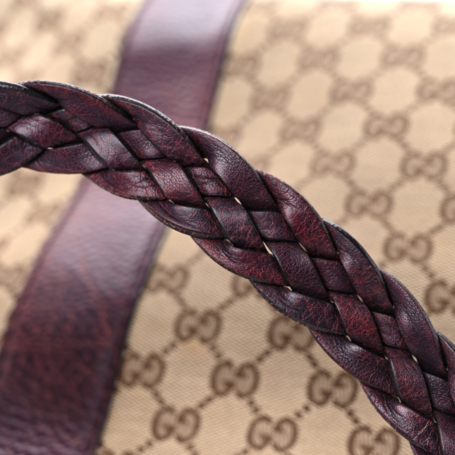 Gucci Monogram Medium Bamboo Bar Tote Bordeaux 18 of 21