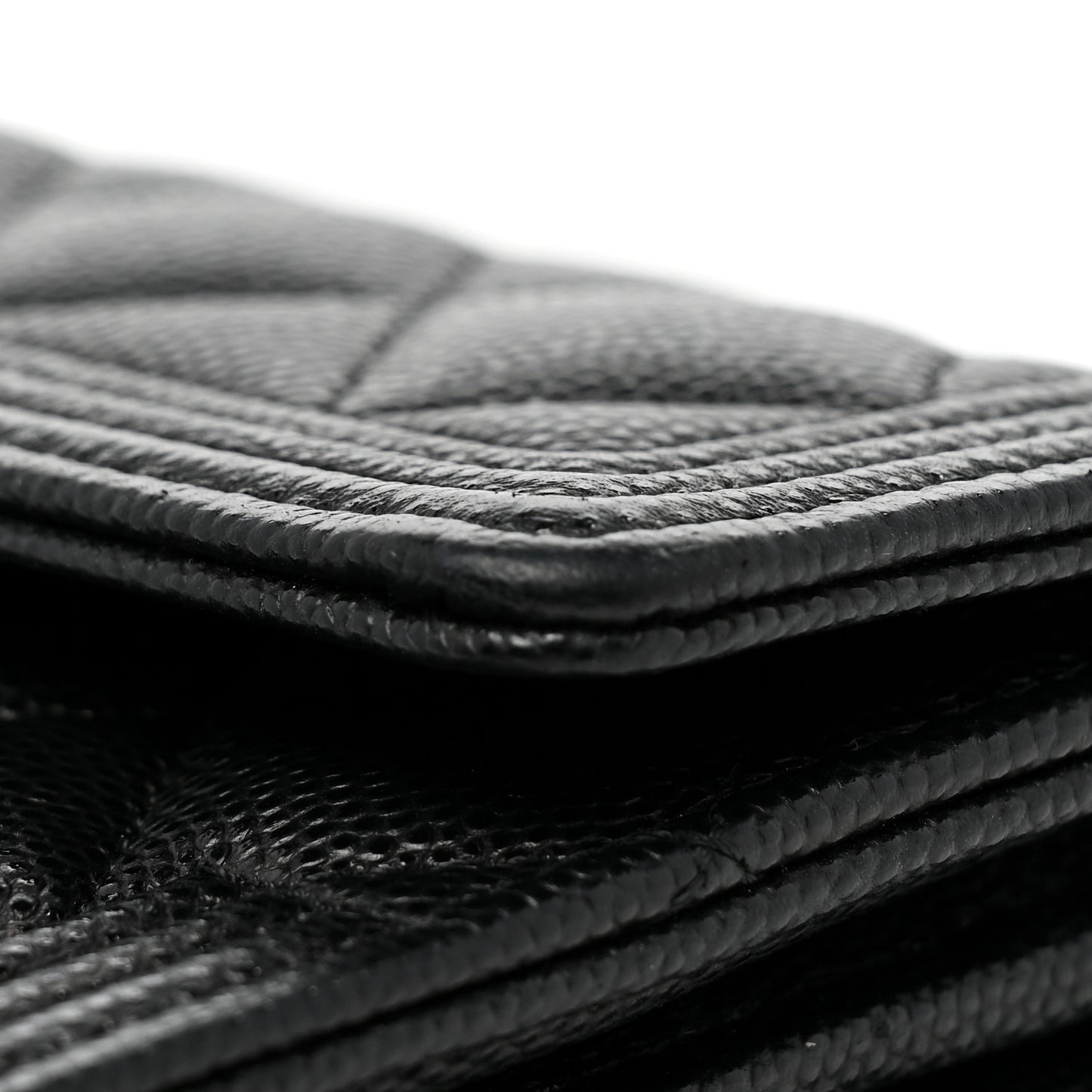 Caviar Quilted Long Boy Flap Wallet Black