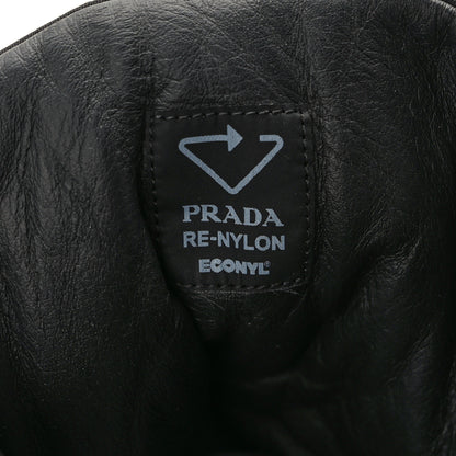 Prada Re-Nylon Gabardine Metal Triangle Logo Mens Wheel Pouch Pocket High Top Sneakers 12 Black 9 of 11