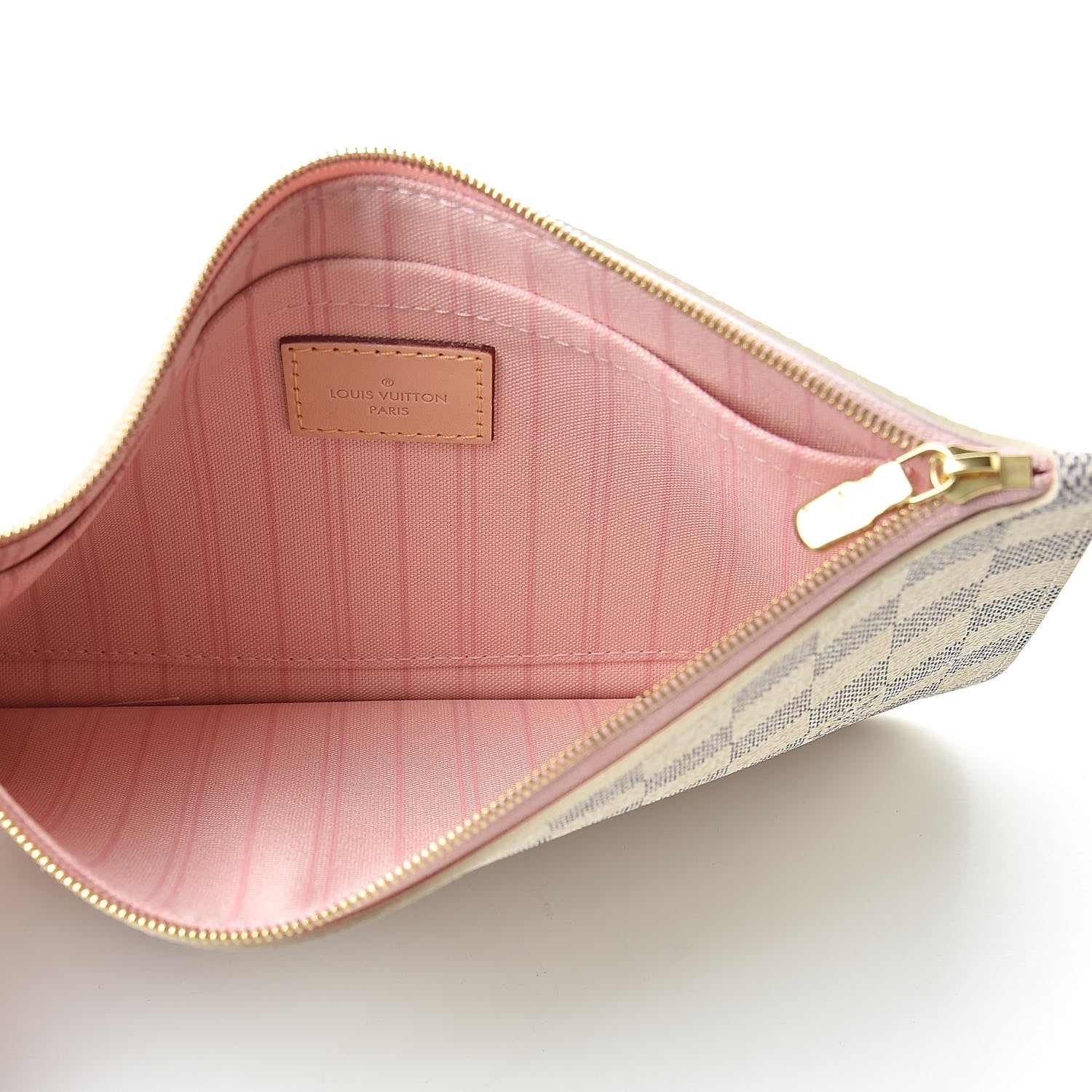 Louis Vuitton Damier Azur Neverfull MM GM Pochette Rose Ballerine 5 of 7