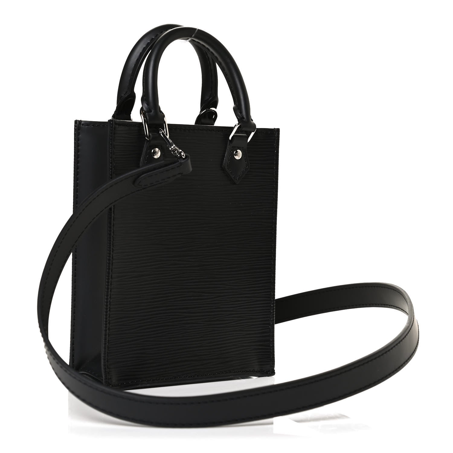 Louis Vuitton Epi Petit Sac Plat Black 3 of 9
