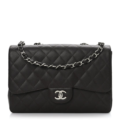 Chanel Caviar Quilted Jumbo Single Flap Dark Brown 1 of 8