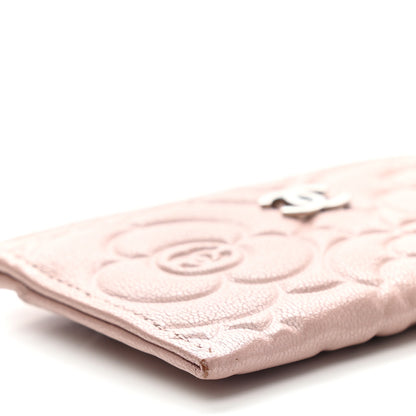 Chanel Goatskin Camellia Embossed Card Holder Light Pink 9 of 12