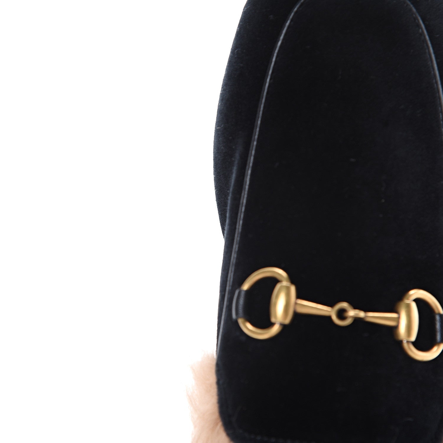 Gucci Velvet Fur Womens Princetown Slippers 36 Black 9 of 10