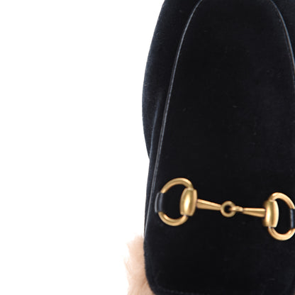 Gucci Velvet Fur Womens Princetown Slippers 36 Black 9 of 10