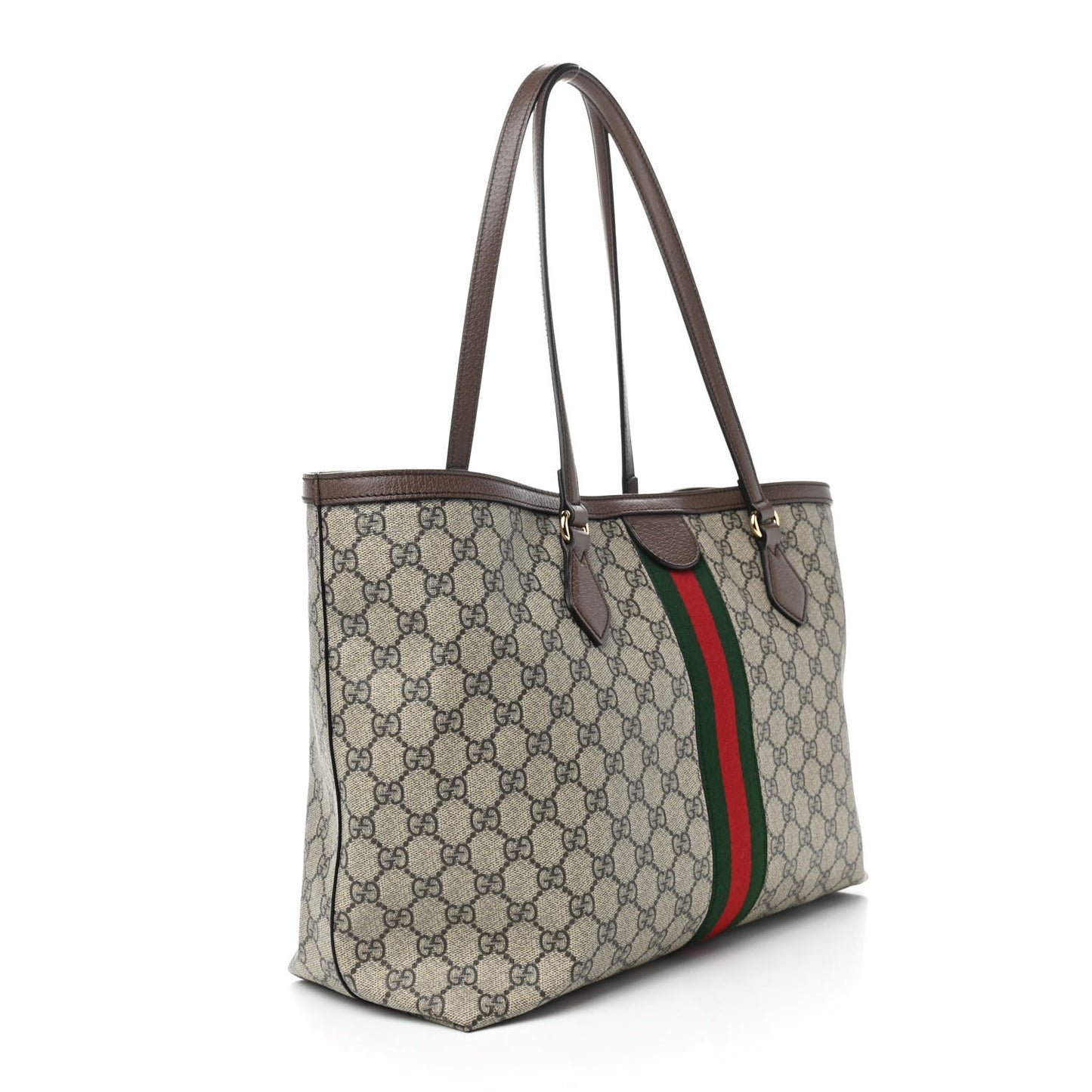 GG Supreme Monogram Medium Ophidia Shopping Tote Brown