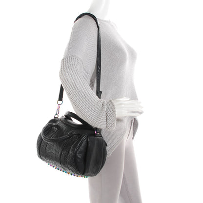 Alexander Wang Pebbled Lambskin Rockie Black Iridescent Hardware 2 of 9
