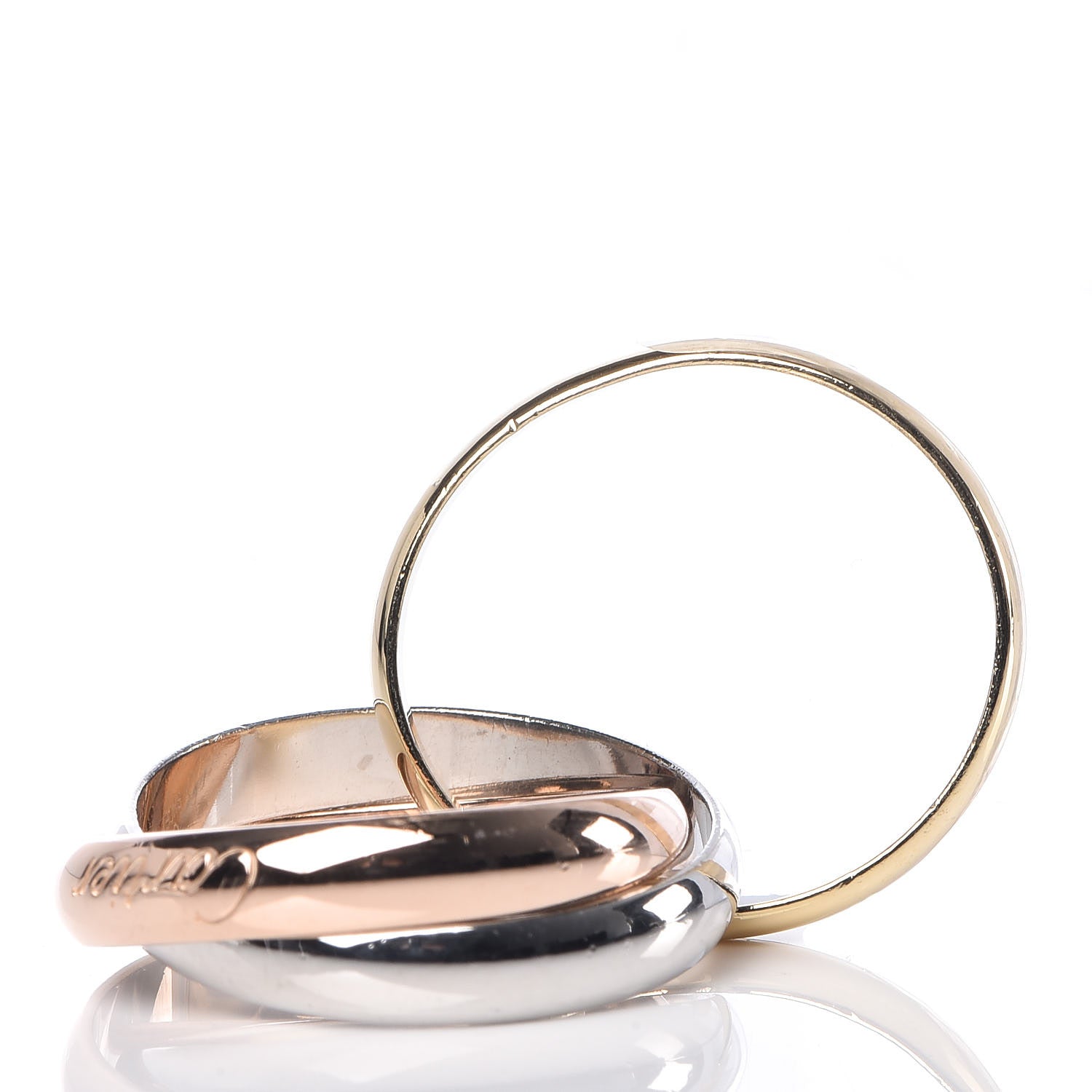 Cartier 18K Pink Yellow White Gold Classic Trinity Ring 52 6 7 of 8