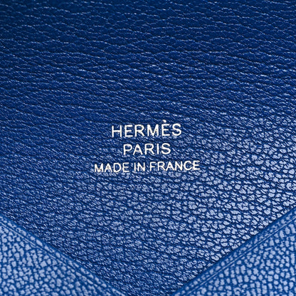 Hermes Chevre Mysore Calvi Card Case Bleu Royal 6 of 8