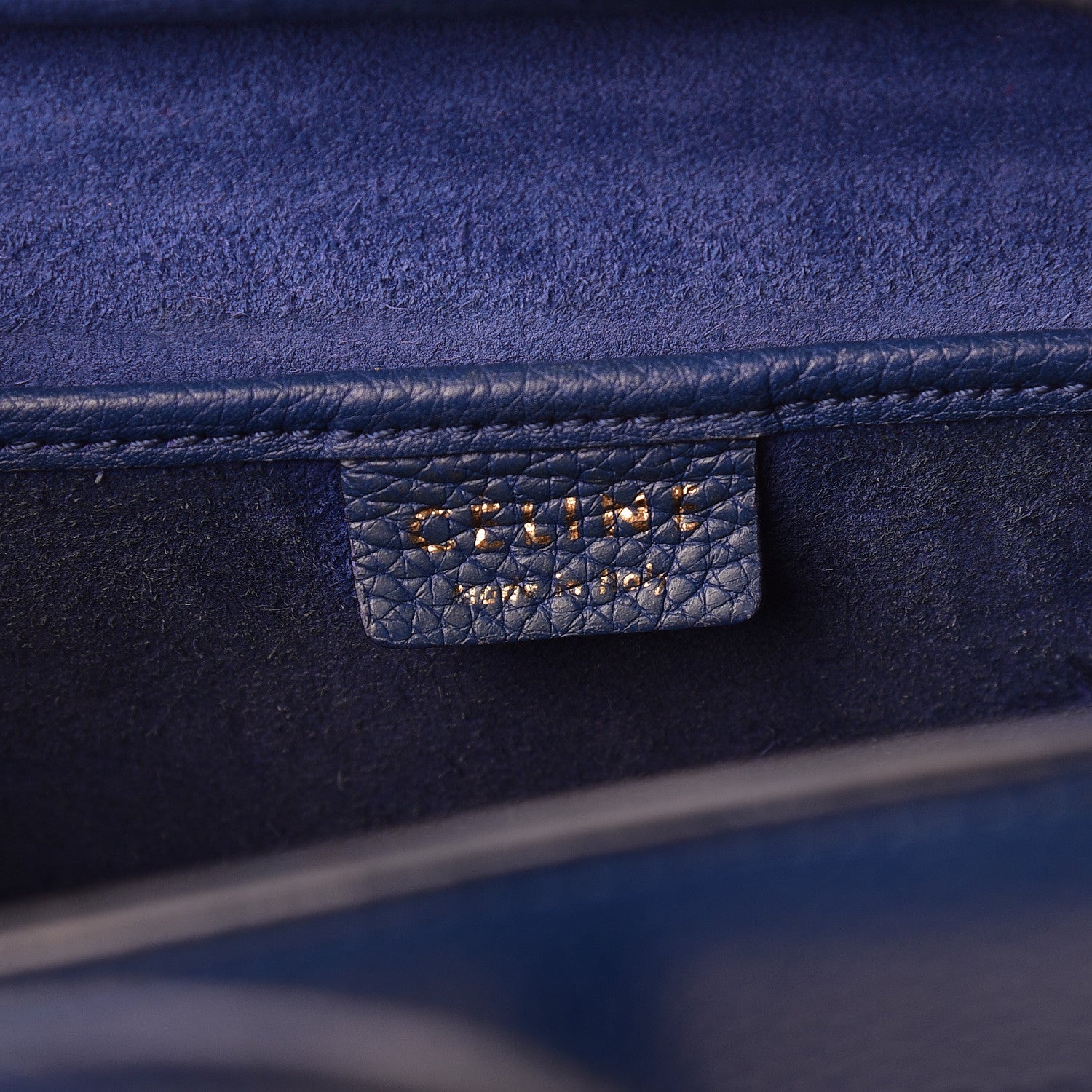 Celine Drummed Calfskin Nano Luggage Indigo 9 of 20