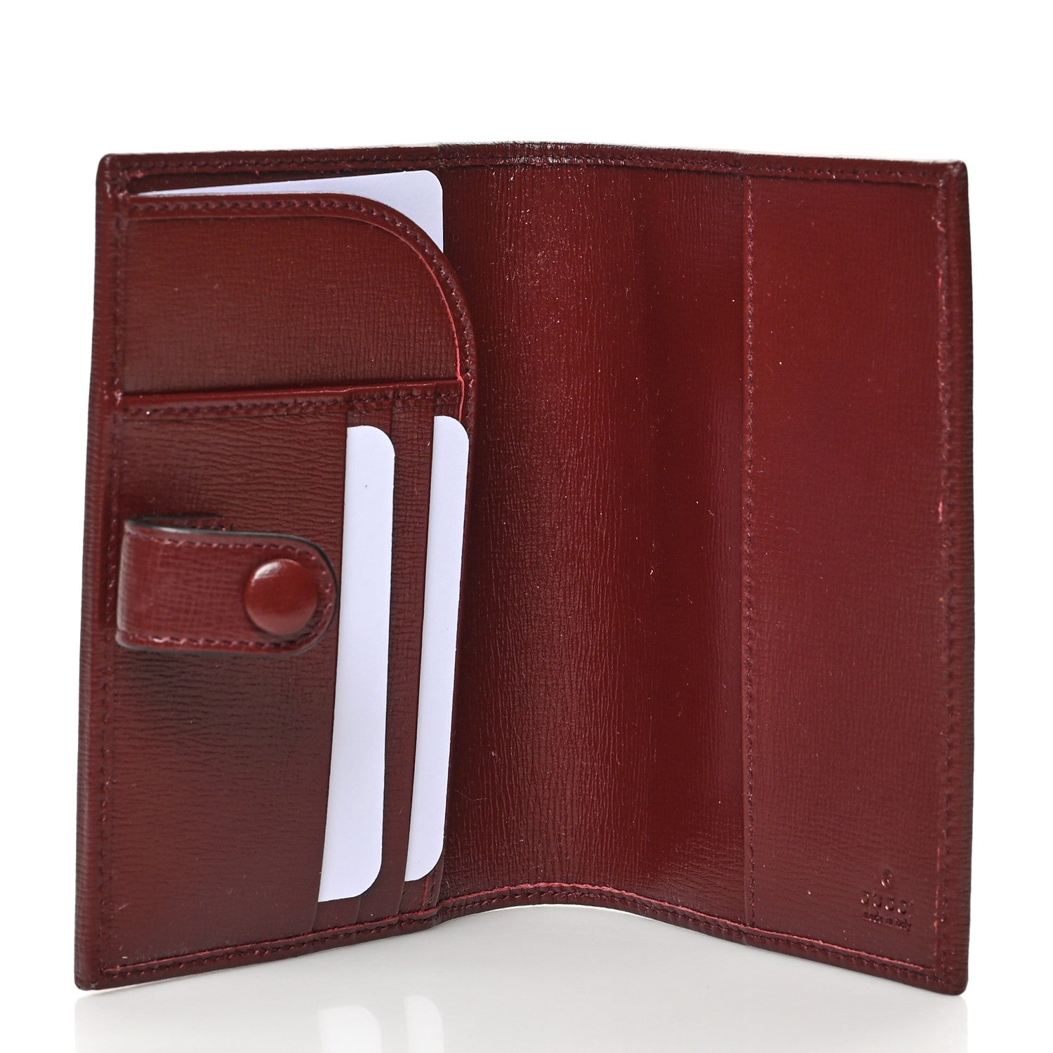 Gucci GG Supreme Monogram Azalea Calfskin Retro Interlocking G Passport Case Beige Red 5 of 8