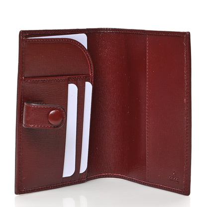 Gucci GG Supreme Monogram Azalea Calfskin Retro Interlocking G Passport Case Beige Red 5 of 8