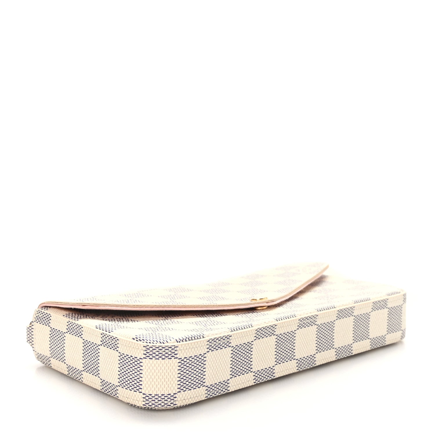 Louis Vuitton Damier Azur Pochette Felicie Chain Wallet Rose Ballerine 3 of 8