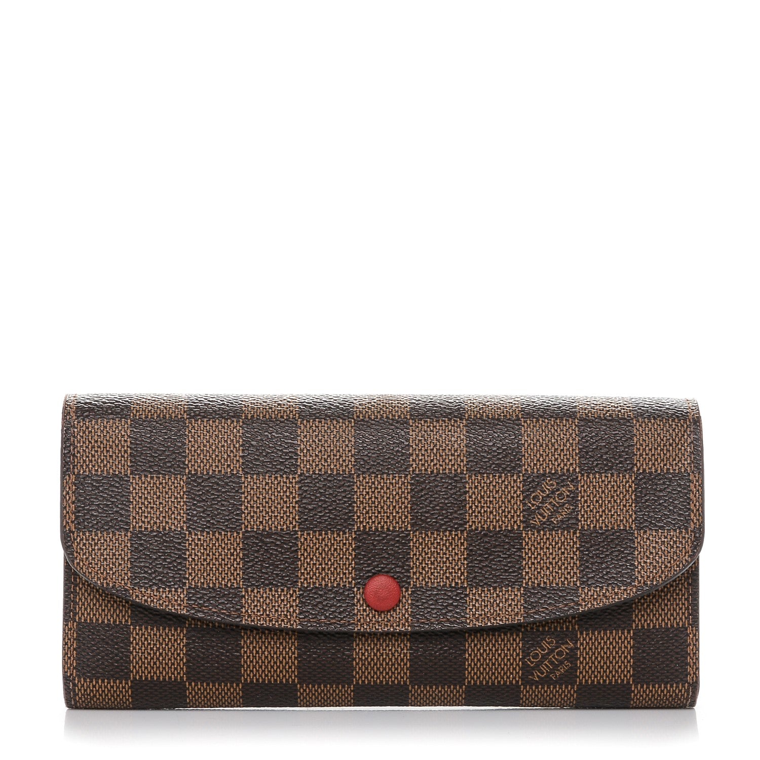 Louis Vuitton Damier Ebene Emilie Wallet Red 1 of 6