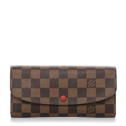 Louis Vuitton Damier Ebene Emilie Wallet Red 1 of 6