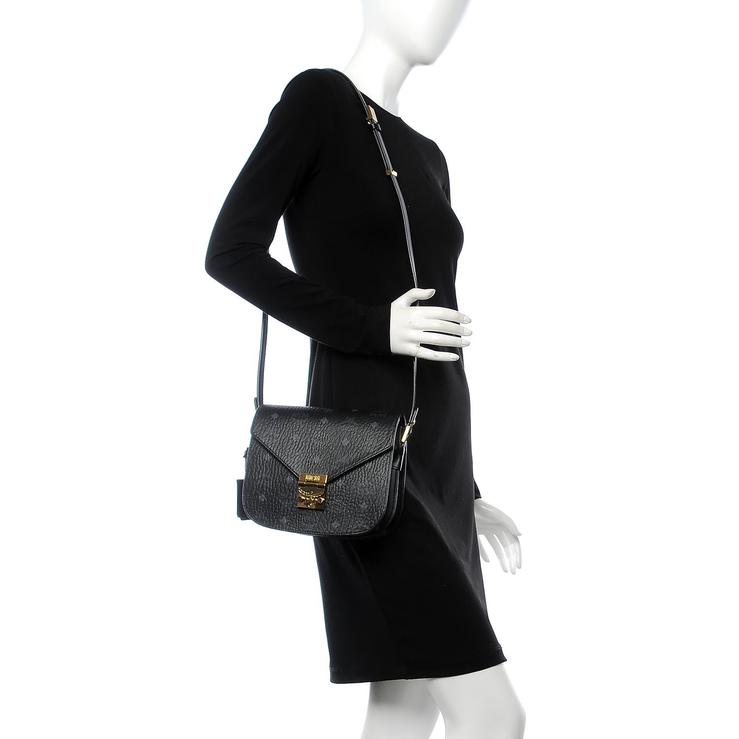 MCM Visetos Small Patricia Crossbody Bag Black 2 of 6