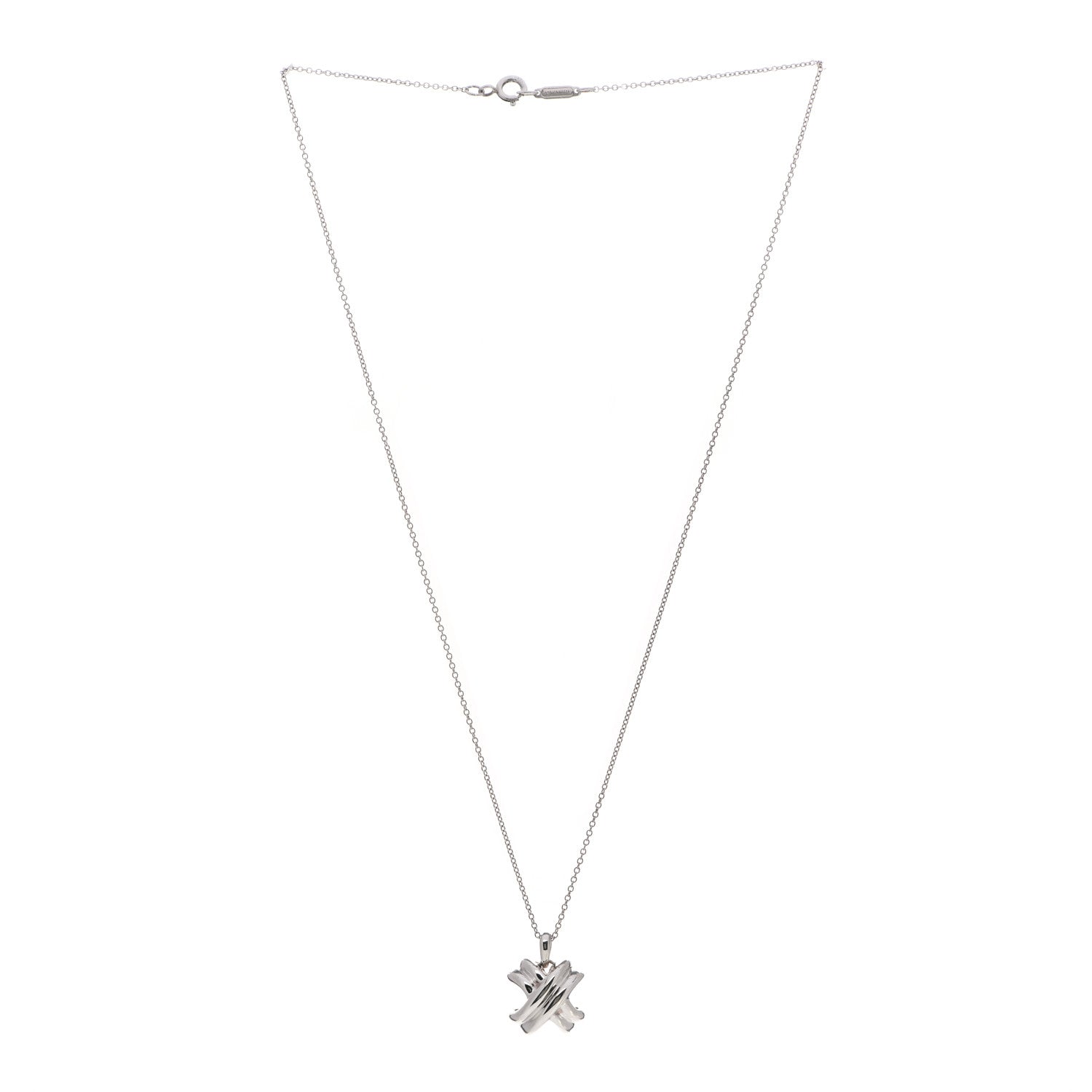 Tiffany Sterling Silver Signature X Pendant Necklace 3 of 7